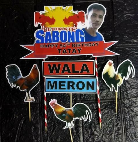 manok topper|SABONG MANOK PERSONALIZED CAKE TOPPER SET.